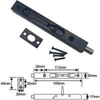 Forgeworks Matt Black Finish Heavy Duty Modern Thin Frame Flush Door Bolt 6"
