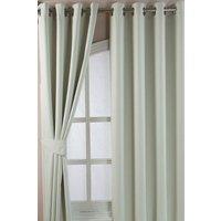 Homescapes Herringbone Blackout Curtains Pair Eyelet Style in Ivory | Size: 117 cm width x 183 cm drop