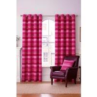 Homescapes Cotton Morocco Striped Curtain Pair in Pink | Size: 140 cm width x 137 cm drop