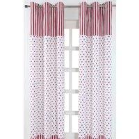 Homescapes Red Love Hearts Ready Made Eyelet Curtain Pair | Size: 140 cm width x 229 cm drop
