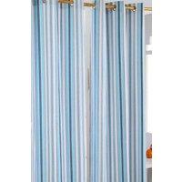 Homescapes New England Stripes Ready Made Blue Curtain Pair | Size: 140 cm width x 229 cm drop