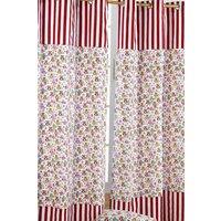 Homescapes Owls Printed Ready Made Eyelet Curtain Pair in Red | Size: 140 cm width x 183 cm drop