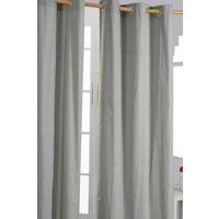 Homescapes Plain Cotton Ready Made Eyelet Curtain Pair in Grey | Size: 140 cm width x 183 cm drop