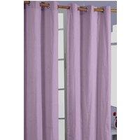 Homescapes Plain Cotton Ready Made Eyelet Curtain Pair in Mauve | Size: 117 cm width x 137 cm drop
