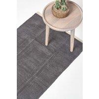 Homescapes 100% Cotton Plain Chenille Hall Runner, 66 x 200 cm in Dark Grey | Size: 66 cm x 200 cm