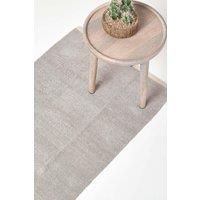 Homescapes 100% Cotton Plain Chenille Hall Runner, 66 x 200 cm in Light Grey | Size: 66 cm x 200 cm