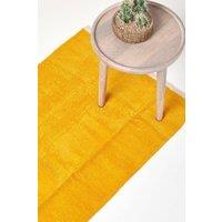 Homescapes 100% Cotton Plain Chenille Hall Runner, 66 x 200 cm in Mustard | Size: 66 cm x 200 cm
