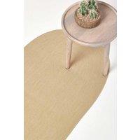 Homescapes Handmade Woven Braided Oval Hallway Rug, 66 x 200 cm in Natural | Size: 66 cm x 200 cm