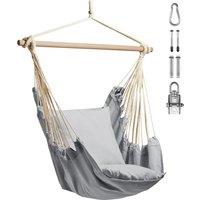 VonHaus Outdoor Garden Hanging Chair with Attachments in Grey
