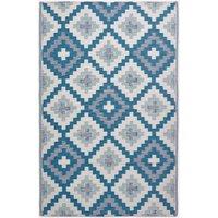 Homescapes Luxury Outdoor Rug Waterproof Reversible for Garden, Blue Mia Aztec | Size: 180 cm x 270 cm