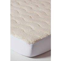 Homescapes Luxury Thick Fleece Mattress Topper Euro Size in White | Size: EU King