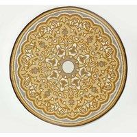 Homescapes Luxury Round Outdoor Rug Waterproof Reversible, Yellow Rae | Size: 180 cm diameter