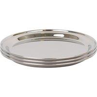 Argon Tableware 25.5cm Stainless Steel Serving Platter - Chrome Dinner Tray - Set of 3 in Silver