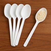 ECONX White Plastic Heavy Duty Reusable Spoons for Parties Catering Event | Size: 500 Pieces