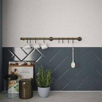 Forgeworks Antique Copper Easy Fit Sliding 'S' Hook Kitchen Utensil Rail Kit 60cm