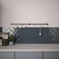 Forgeworks Brushed Stainless Steel Sliding 'S' Hook Kitchen Utensil Rail Kit 60cm in Silver
