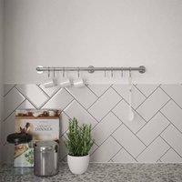 Forgeworks Matt Black Easy Fit Sliding 'S' Hooks Kitchen Utensil Rail Kit 100cm