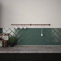 Forgeworks Antique Brass Easy Fit Sliding 'S' Hook Kitchen Utensil Rail Kit 100cm in Bronze