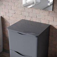 Nes Home 500mm Steel Grey Round Corner MDF Bathroom Worktop For Vanity Cabinet