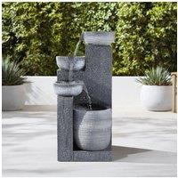 Garden Sanctuary Solar-Powered Patio Rockery Decor Water Feature in Natural