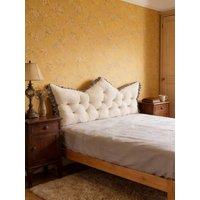 Living and Home Crown-Shaped Ruffled Bed Headboard Pillow in White | Size: Large