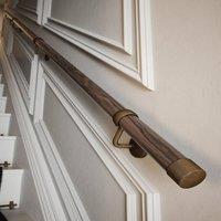 Rothley Ebony Wood Premium Easy Install Indoor Wooden Stair Handrail Kit 3.6m in Brown
