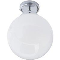 Netlighting Porto Bathroom Ceiling Light Chrome & Opal IP44 in Grey