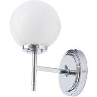 Netlighting Porto Bathroom Wall Lamp Chrome & Opal IP44 in Grey