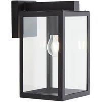 Netlighting Hestia Glass Panel Outdoor Wall Lantern Black IP44