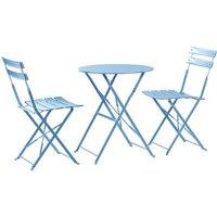 Harbour Housewares 2 Seater Sussex Bistro Set Round in Blue
