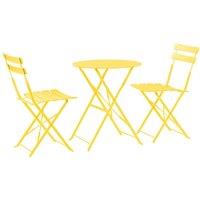 Harbour Housewares 2 Seater Sussex Bistro Set Round in Yellow
