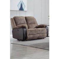 More4Homes Postana 2 Seater Electric High Back Jumbo Cord Fabric Recliner Sofa in Brown