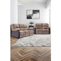 More4Homes Postana Manual Recliner Bonded Leather 2+3 Seater Sofa Set in Brown