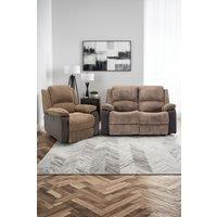 More4Homes Postana Electric Recliner Jumbo Cord 1+2 Seater Sofa Set in Brown