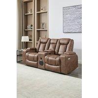 More4Homes Ashton Electric Recliner 2 Seater Sofa Technology Fabric With Speakers & USB-C Charging in Brown