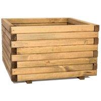Primrose Wooden Pine Raised Cube Planter Pine Responsibly Sourced 60cm in Natural