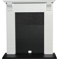 Adam Fires & Fireplaces Adam Harrogate Stove Fireplace in Pure White & Black, 39 Inch