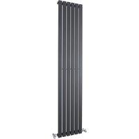 Balterley Lucia Square Vertical Single Panel Radiator, 1800mm x 354mm Anthracite in Grey