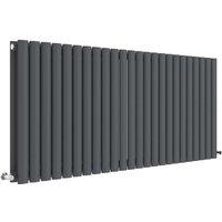 Balterley Embrace Horizontal Double Panel Radiator, 600mm x 1398mm - Anthracite in Grey