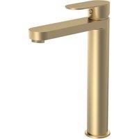 Balterley Round Tall Mono Basin Mixer Tap Brushed Brass in Metallics