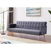 Comfy Living Ltd Plush Velvet Sofa Bed In Various Colours With Gold Metal Legs in Grey