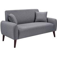 Comfy Living Ltd Grey Linen Fabric 2 Seat Sofa