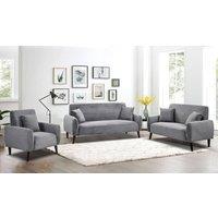 Comfy Living Ltd Grey Jumbo Cord 3 Seat 2 Seat Arm Chair Sofa Set