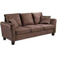 Comfy Living Ltd Brushed Velvet 2 Seater & 3 Seater Sofa Set in Brown