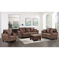 Comfy Living Ltd Brushed Velvet 2 Seater 3 Seater & Chair Sofa Set in Brown