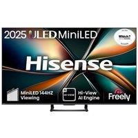 Hisense 75 TV - 75U7QTUK - ULED MiniLED Smart TV 4K 144 Hz - Direct Lit LED Smart TV with Freely with Quantum Dot Colour in Black