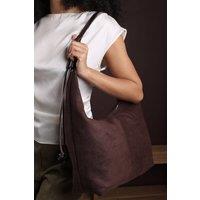 Where's That From Women's 'Elysia' Slouchy Suede Shoulder Bag in Dark Brown