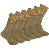 THMO Men's 6 Pairs Soft Breathable Thermal Socks in Beige | Size: 6-11