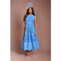 Coast Women's Lace Sleeveless Midi Dress in Blue | Size: 10