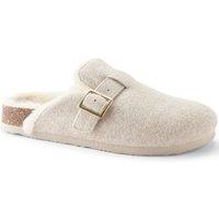 Lands' End Women's Buckle Mule Slippers in Light Tan | Size: 7